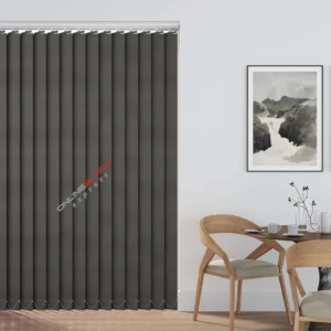 PLAZA GRAPHITE – PVC WATERPROOF BLACKOUT VERTICAL BLINDS