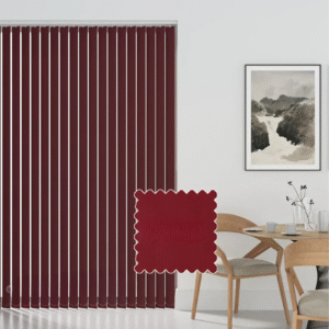 Aqualush Carmine - PVC Waterproof Blackout Vertical Blinds