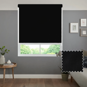 AQUALUSH BLACK MOTORISED ROLLER BLIND