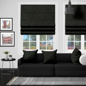 Dalyan Graphite Roman Blind – Bold Sophistication for Your Home
