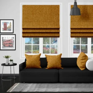 Dalyan Gold Roman Blind – Bring Luxury and Warmth to Your Home