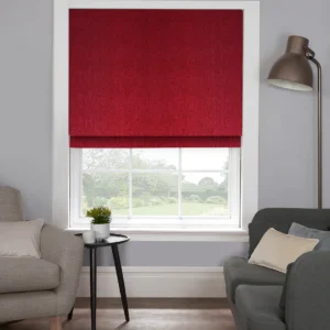Bold Warmth with a Textured Touch – Herringbone Chilli Roman Blind