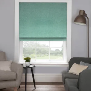 Cool, Contemporary Style – Herringbone Lagoon Roman Blind