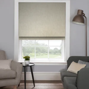 Soft Style with Subtle Texture – Herringbone Oyster Roman Blind