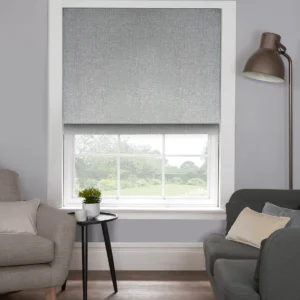 Understated Luxury in Every Fold – Herringbone Silver Roman Blind