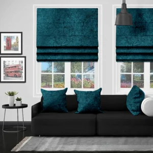 Bold Elegance in Jewel Tones – Istanbul Peacock Roman Blind
