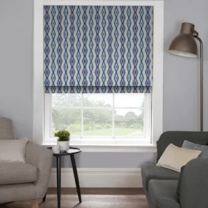 Cool, Contemporary Style – Jive Blue Roman Blind
