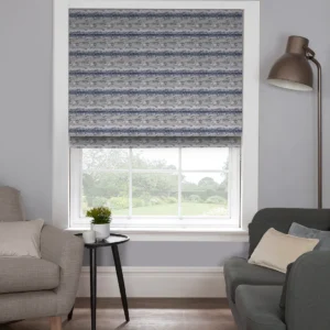Cool Elegance: Lavico Blue Roman Blind – Serenity in Every Fold