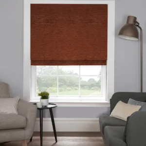 Understated Luxury: Litie Umber Roman Blind – Deep Earth Tones for Modern Comfort