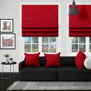 Vibrant Drama: Mersin Red Roman Blind – Bold Colour with Modern Elegance