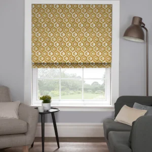 Golden Glow: Santorini Ochre Roman Blind – Bring Warm Sunshine Indoors