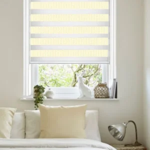 Plain Soft Cream Motorised Day and Night Blind