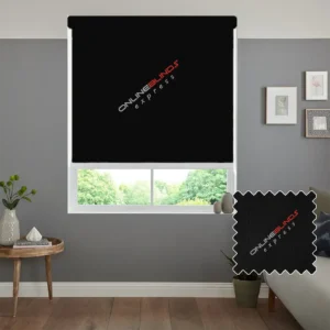 AQUALUSH BLACK MOTORISED ROLLER BLIND