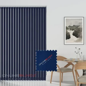 Aqualush Navy Blue - PVC Waterproof Blackout Vertical Blinds