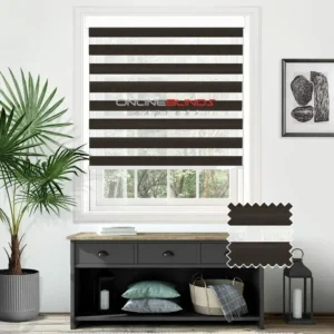 Cashmere Black Motorised Day and Night Blind