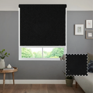 CAIRO BLACK MOTORISED ROLLER BLIND