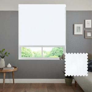 AQUALUSH WHITE MOTORISED ROLLER BLIND