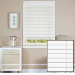 Impress White Grain Faux Wooden Blinds - With/Without Tape