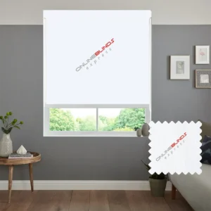 AQUALUSH WHITE MOTORISED ROLLER BLIND