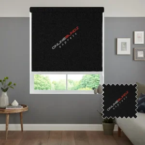 CAIRO BLACK MOTORISED ROLLER BLIND
